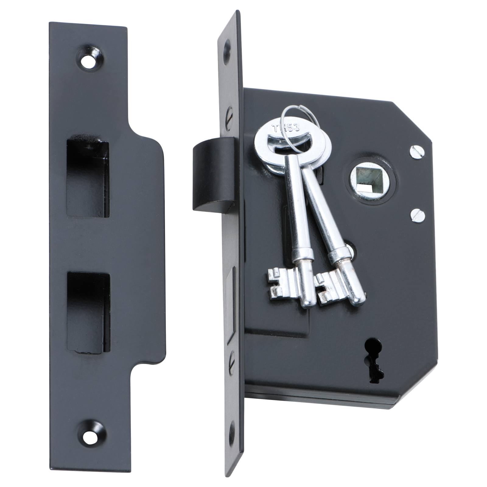 3 Lever Mortice Lock (44mm Backset), Matte Blk