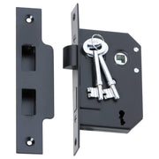 3 Lever Mortice Lock (44mm Backset), Matte Blk