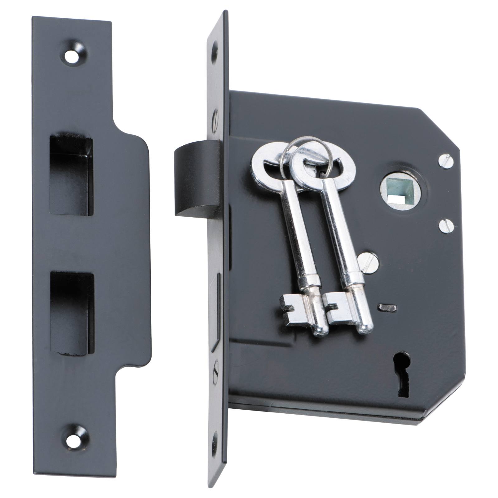 3 Lever Mortice Lock (57mm Backset), Matte Blk