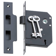 3 Lever Mortice Lock (57mm Backset), Matte Blk