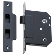 3 Lever Bathroom Lock (44mm Backset), Matte Black