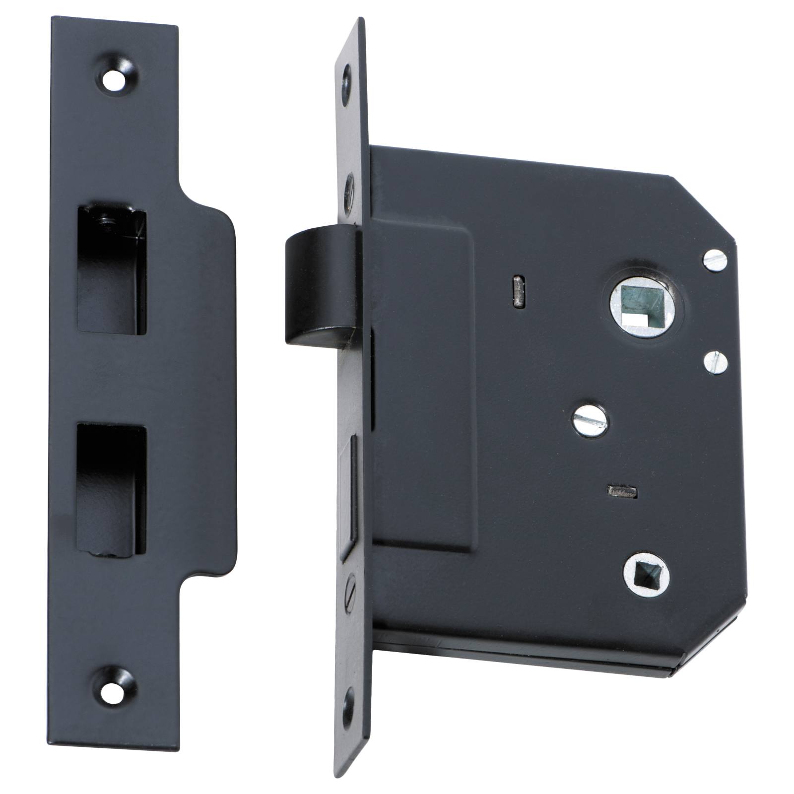 3 Lever Bathroom Lock (57mm Backset), Matte Blk
