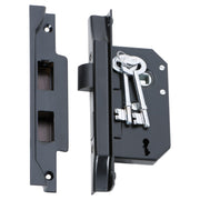 Mortice Lock 3 Lever Rebated MB CTC57mm BS 44mm, Matte Black