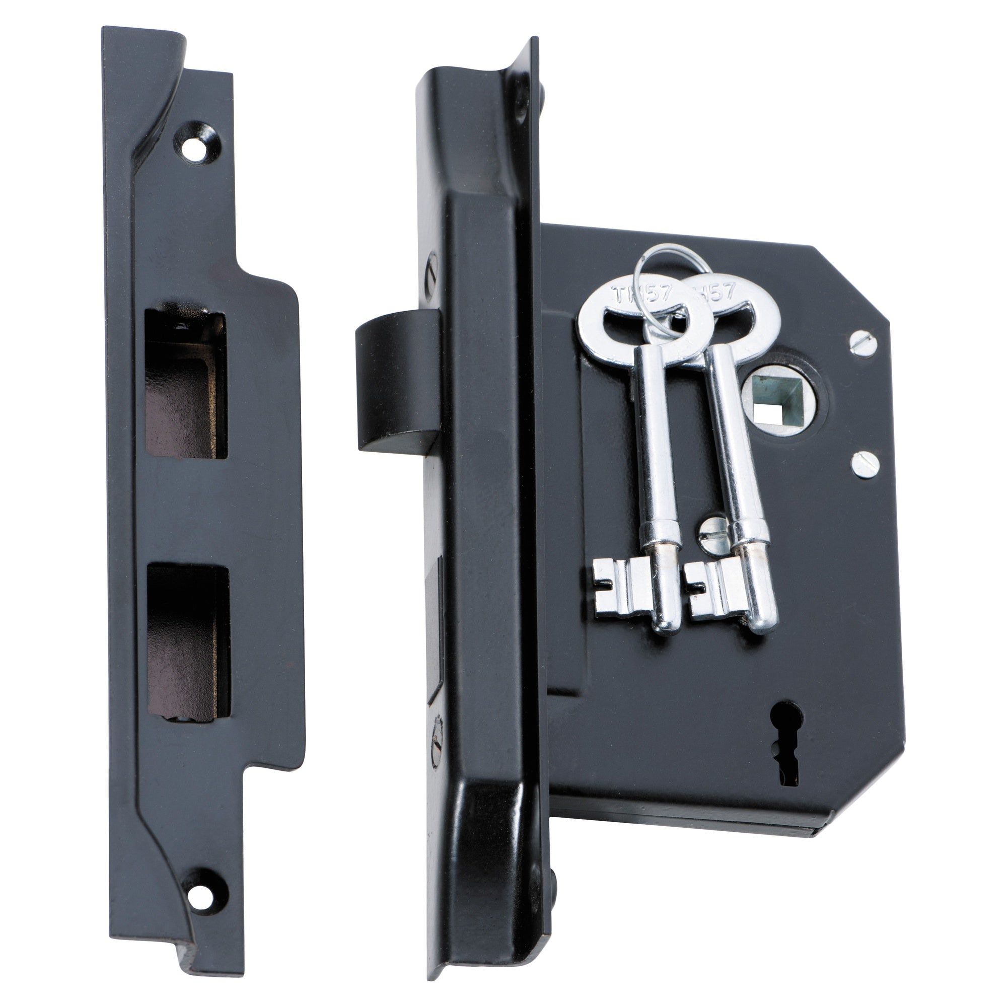 3 Lever Rebated Lock MB 57mm, Matte Black