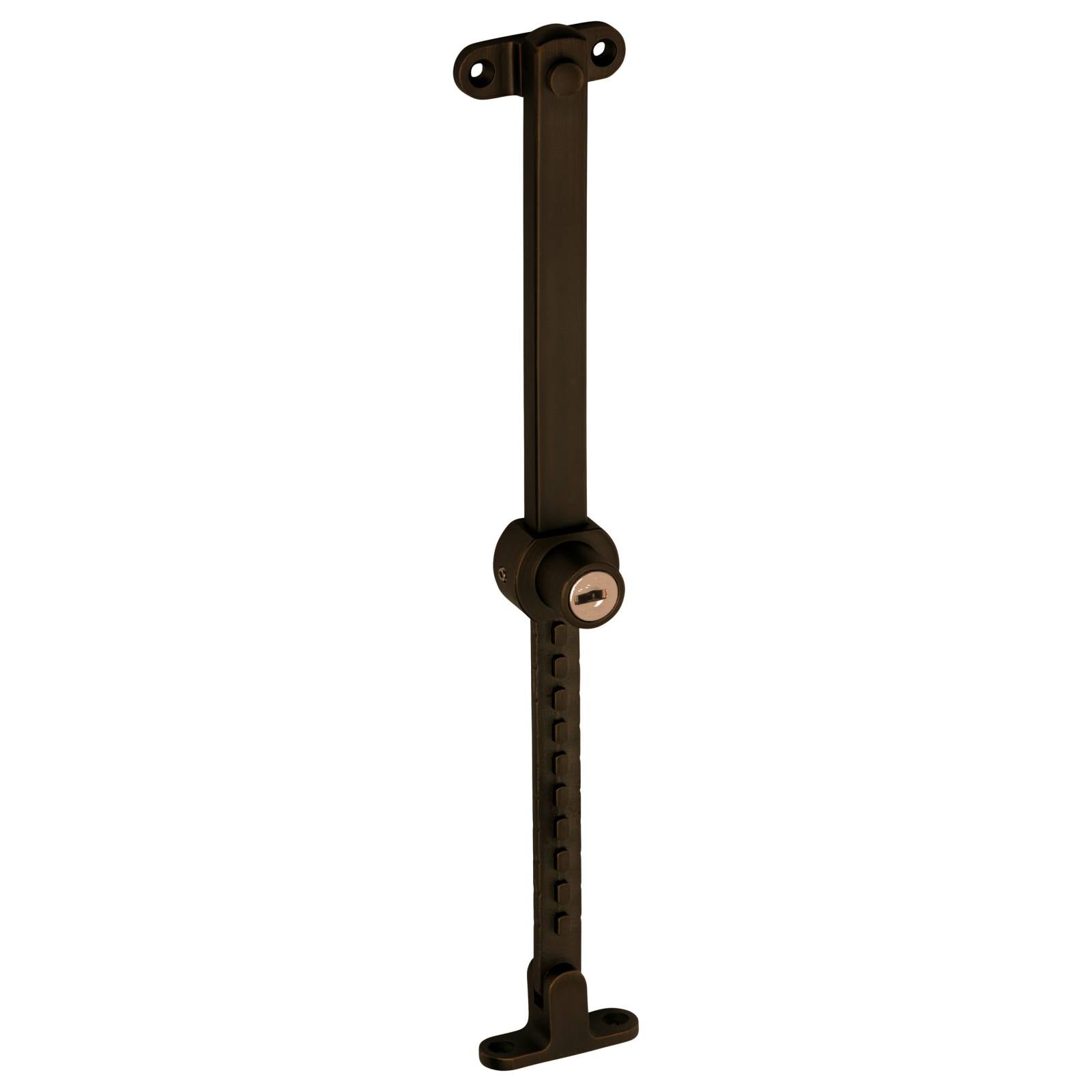 Key Locking Telescopic Window Stay, Antique Brass