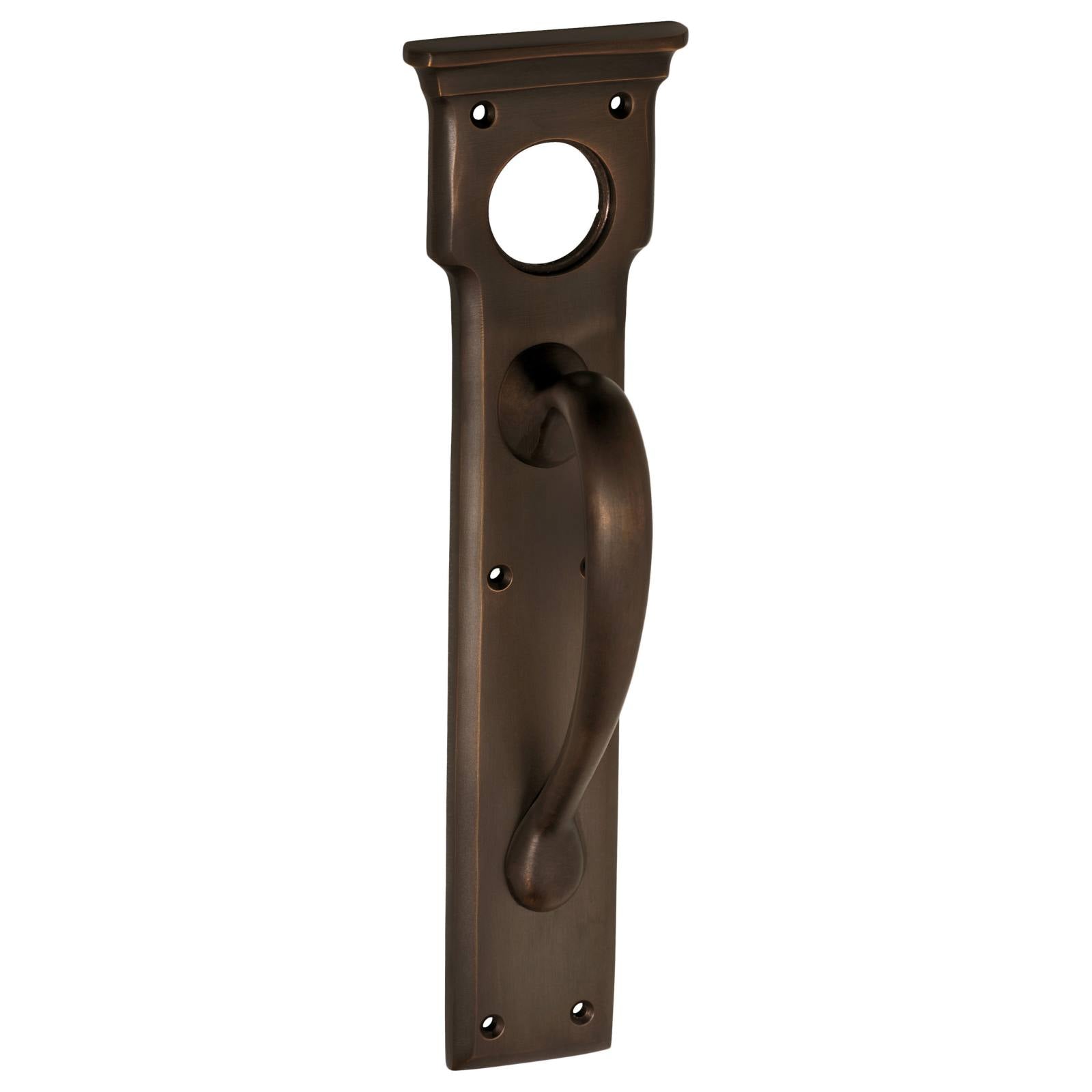 Edwardian Pull Handle w/Cylinder Hole, Atq Brass