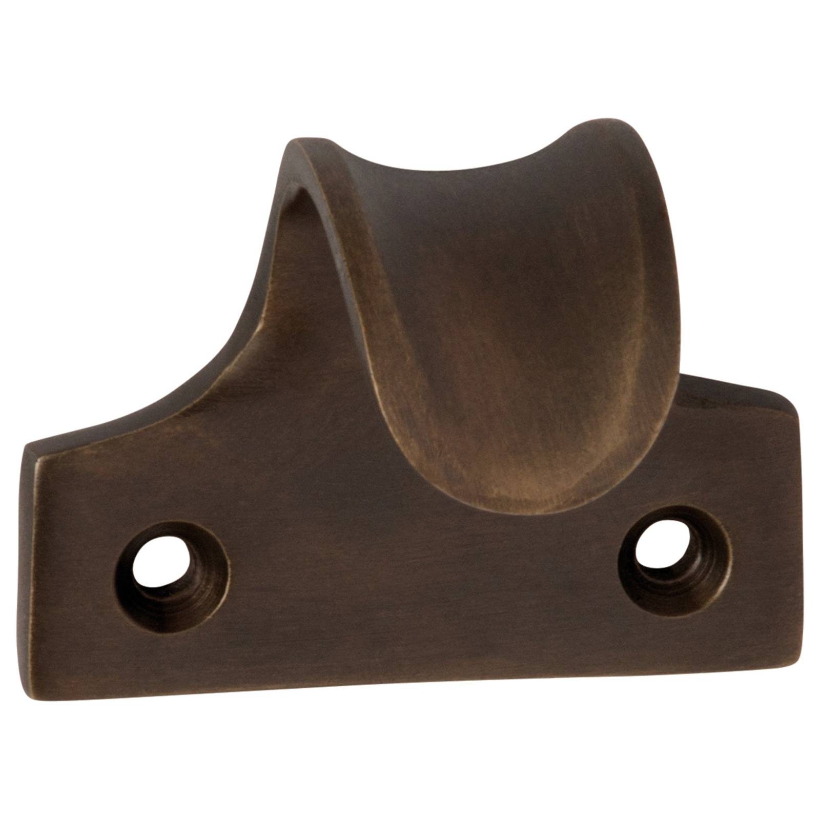 Dished Sash Lift, Antique Brass