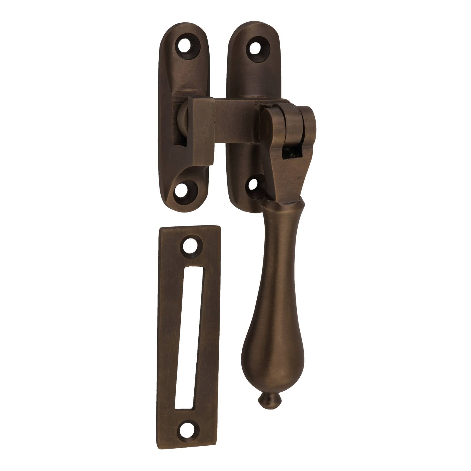 Teardrop Casement Fastener, Antique Brass