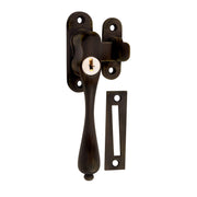 Locking Teardrop Casement Fastener (LH), Atq Brass