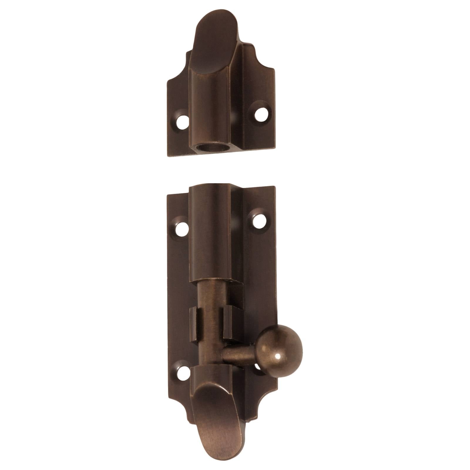 7.5cm Victorian Barrel Bolt, Antique Brass