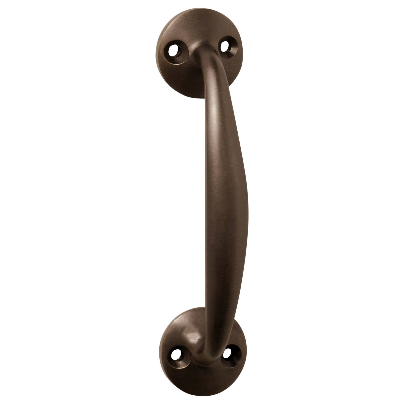 11cm D-Pull Handle w/Round Bases, Antique Brass