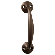 11cm D-Pull Handle w/Round Bases, Antique Brass