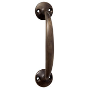 12.5cm D-Pull Handle w/Round Bases, Antique Brass