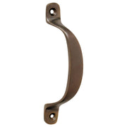 10cm Plain Offset Pull Handle, Antique Brass