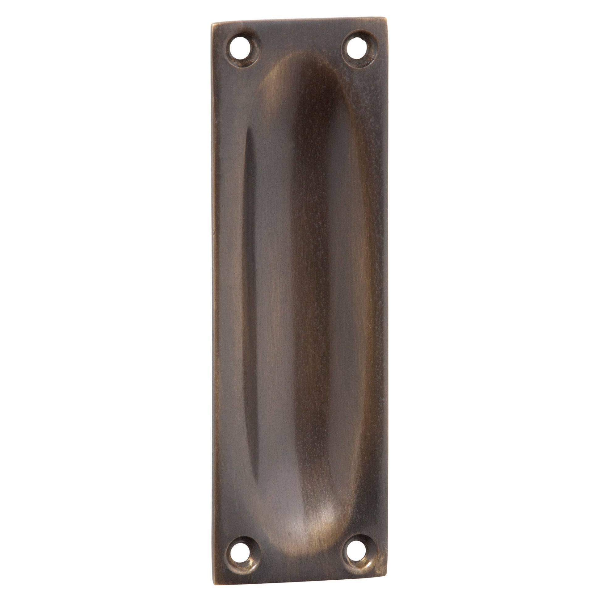 Cabinet Flush Pull, Antique Brass