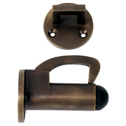 Wall Mount Hook Door Stop, Antique Brass