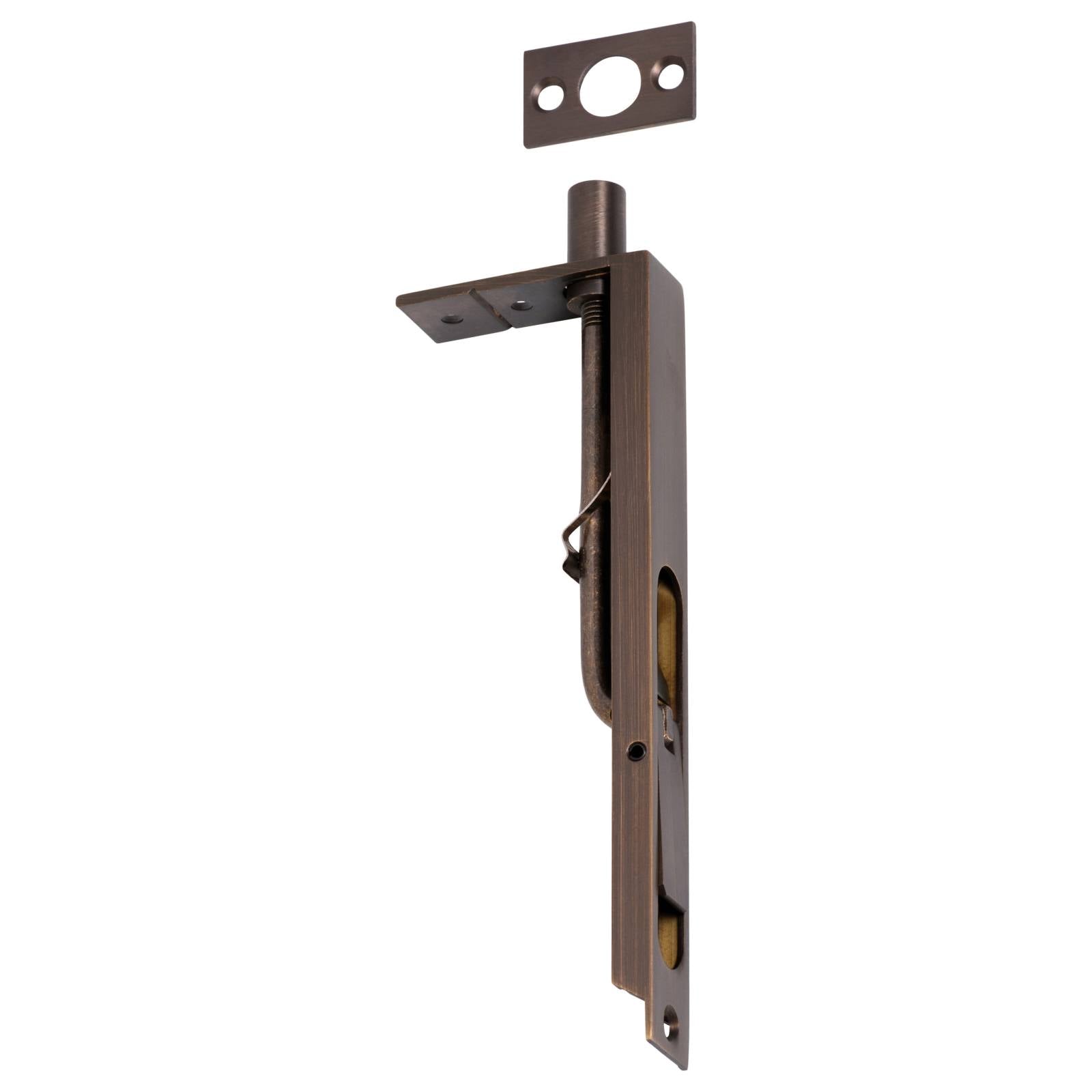 Levered Flush Door Bolt, Antique Brass