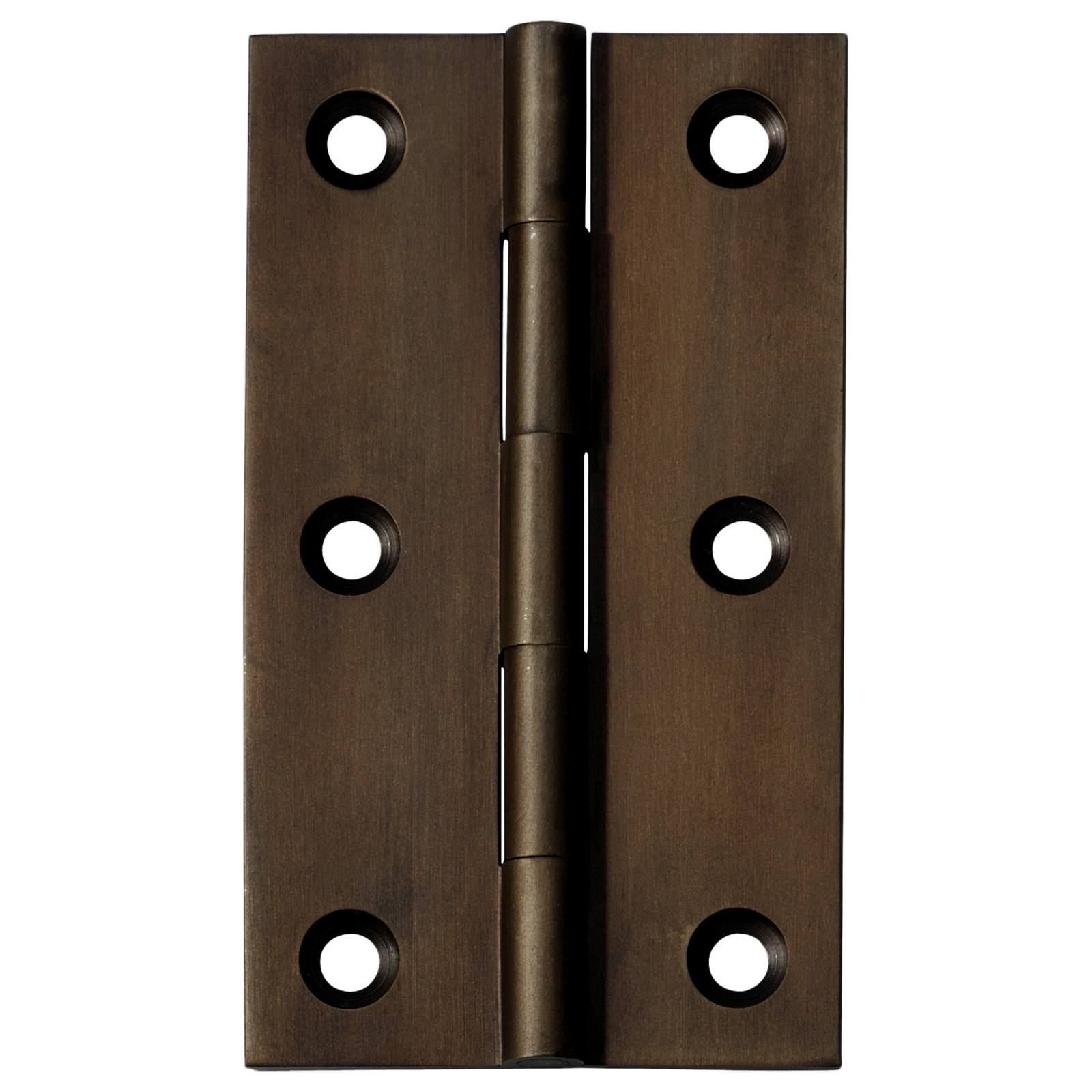 5x8.9cm Fixed Pin Hinge, Antique Brass
