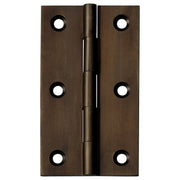 5x8.9cm Fixed Pin Hinge, Antique Brass