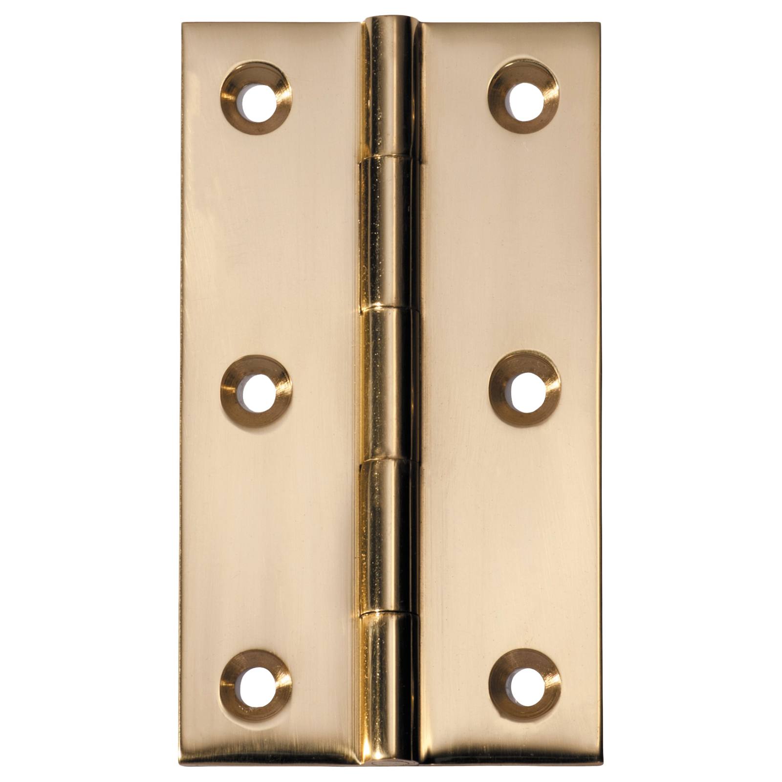 5x8.9cm Fixed Pin Hinge, Polished Brass