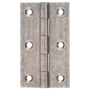 5x8.9cm Fixed Pin Hinge, Rumbled Nickel