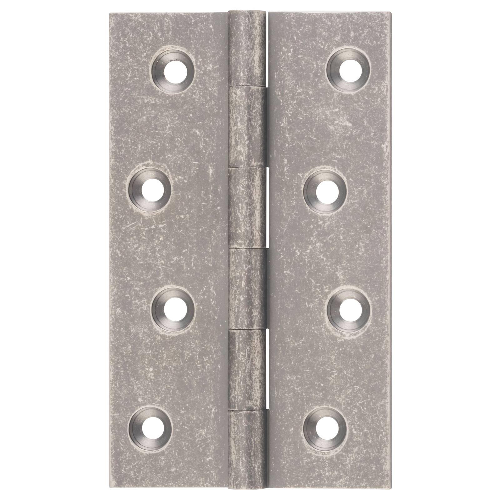 6x10cm Fixed Pin Hinge, Rumbled Nickel