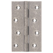6x10cm Fixed Pin Hinge, Rumbled Nickel