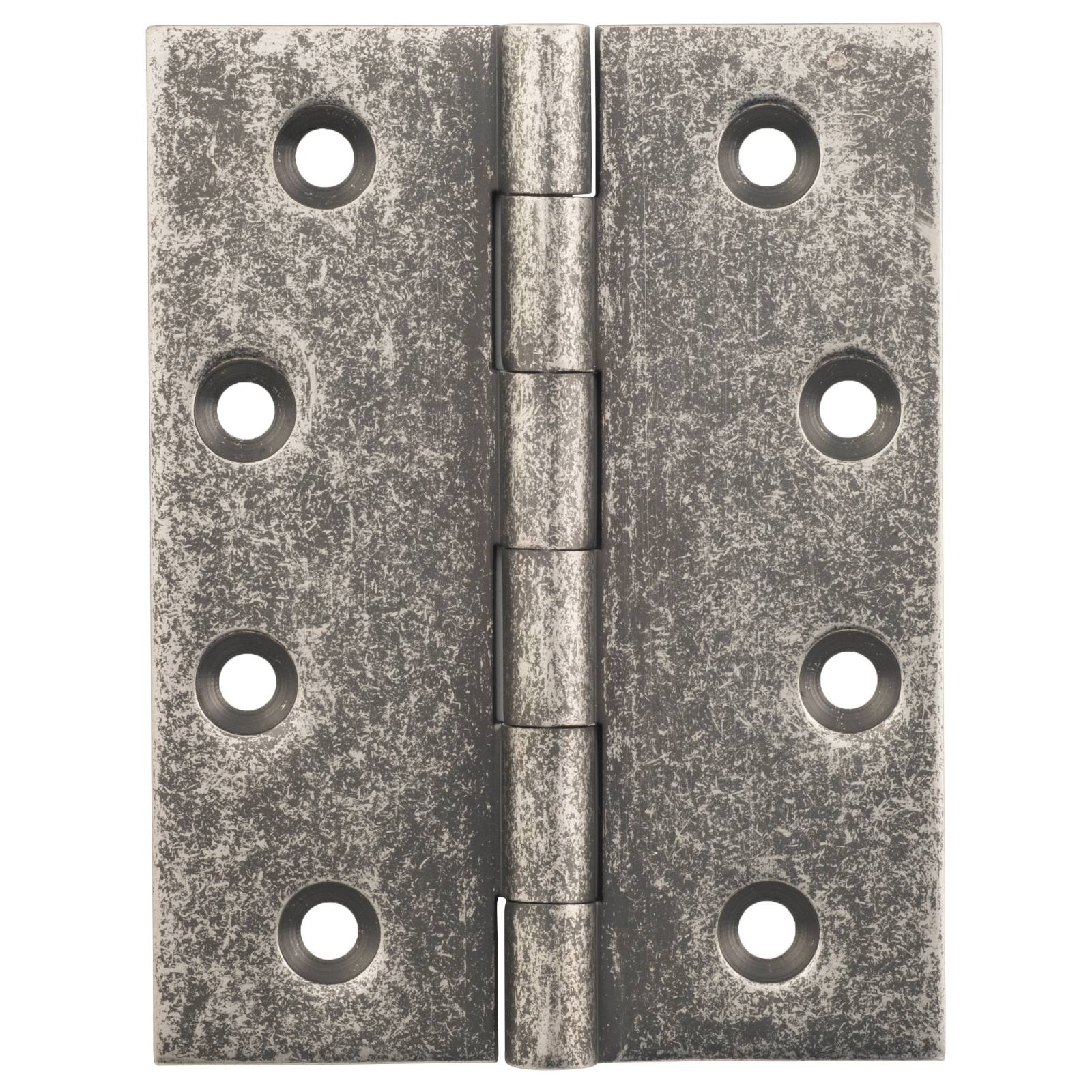 7.5x10cm Fixed Pin Hinge, Rumbled Nickel