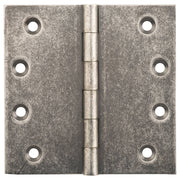 10x10cm Fixed Pin Hinge, Rumbled Nickel