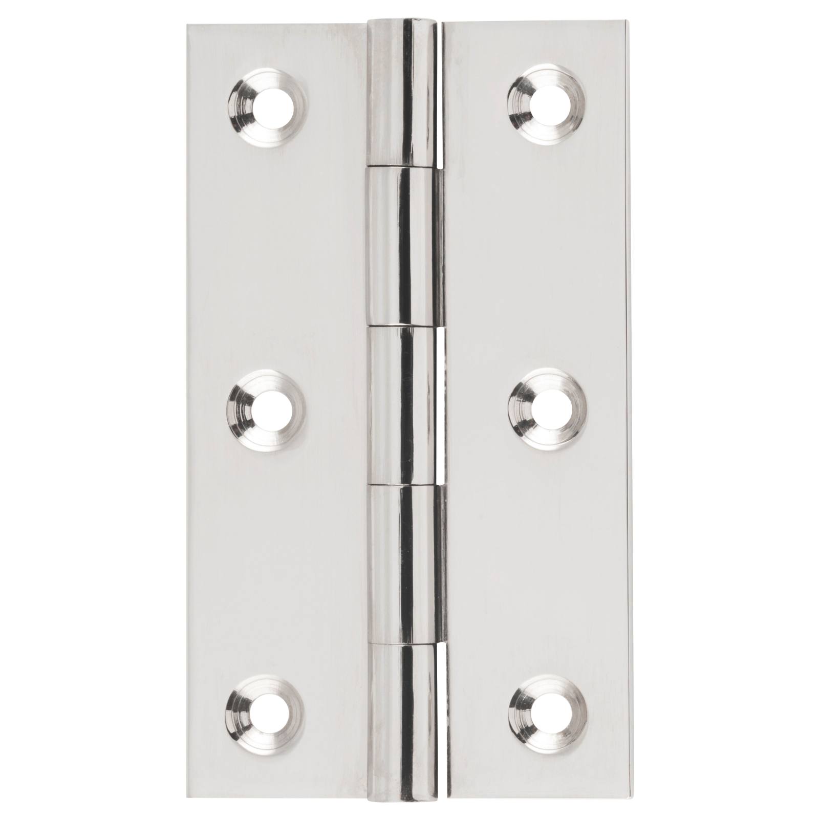 5x8.9cm Fixed Pin Hinge, Polished Nickel