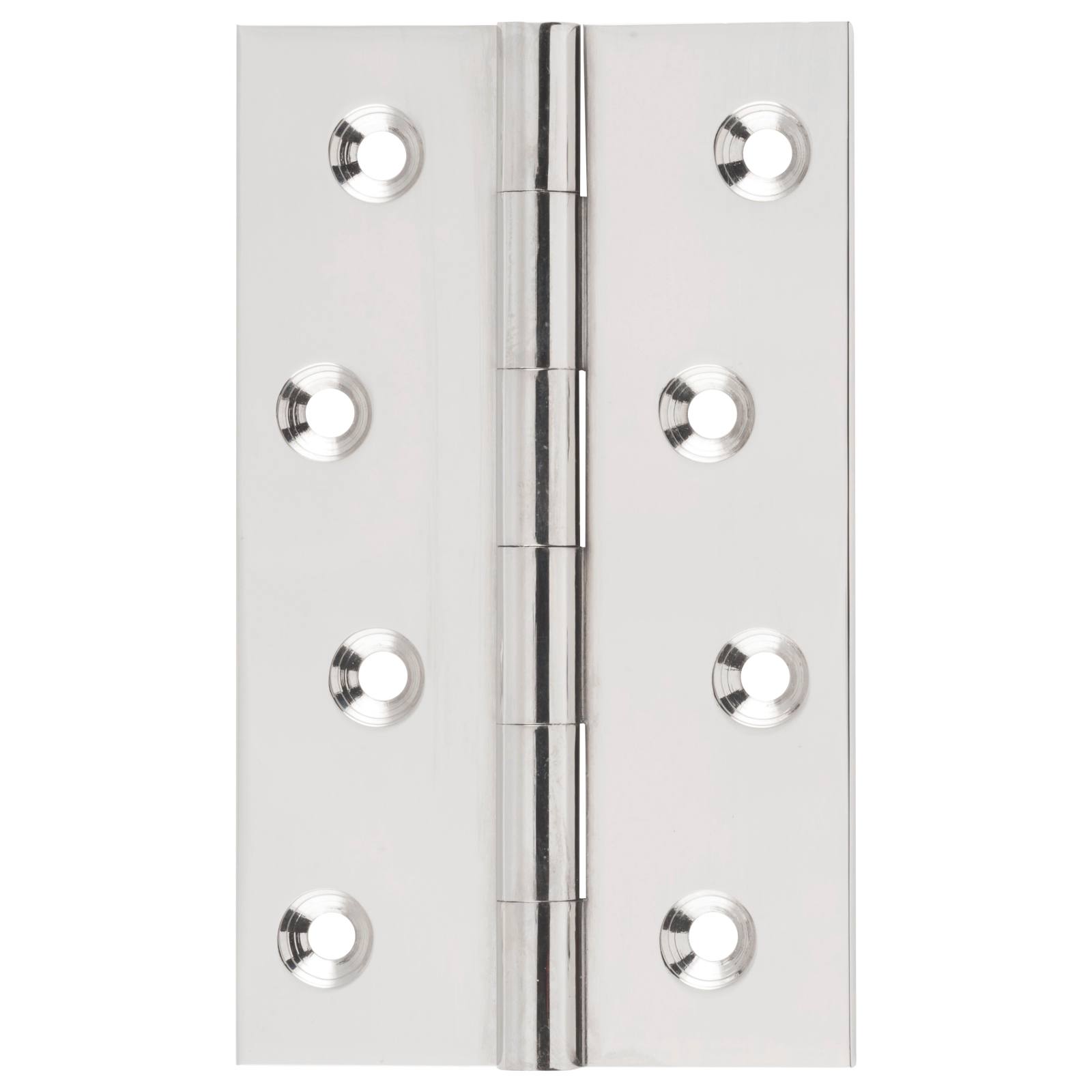 6x10cm Fixed Pin Hinge, Polished Nickel