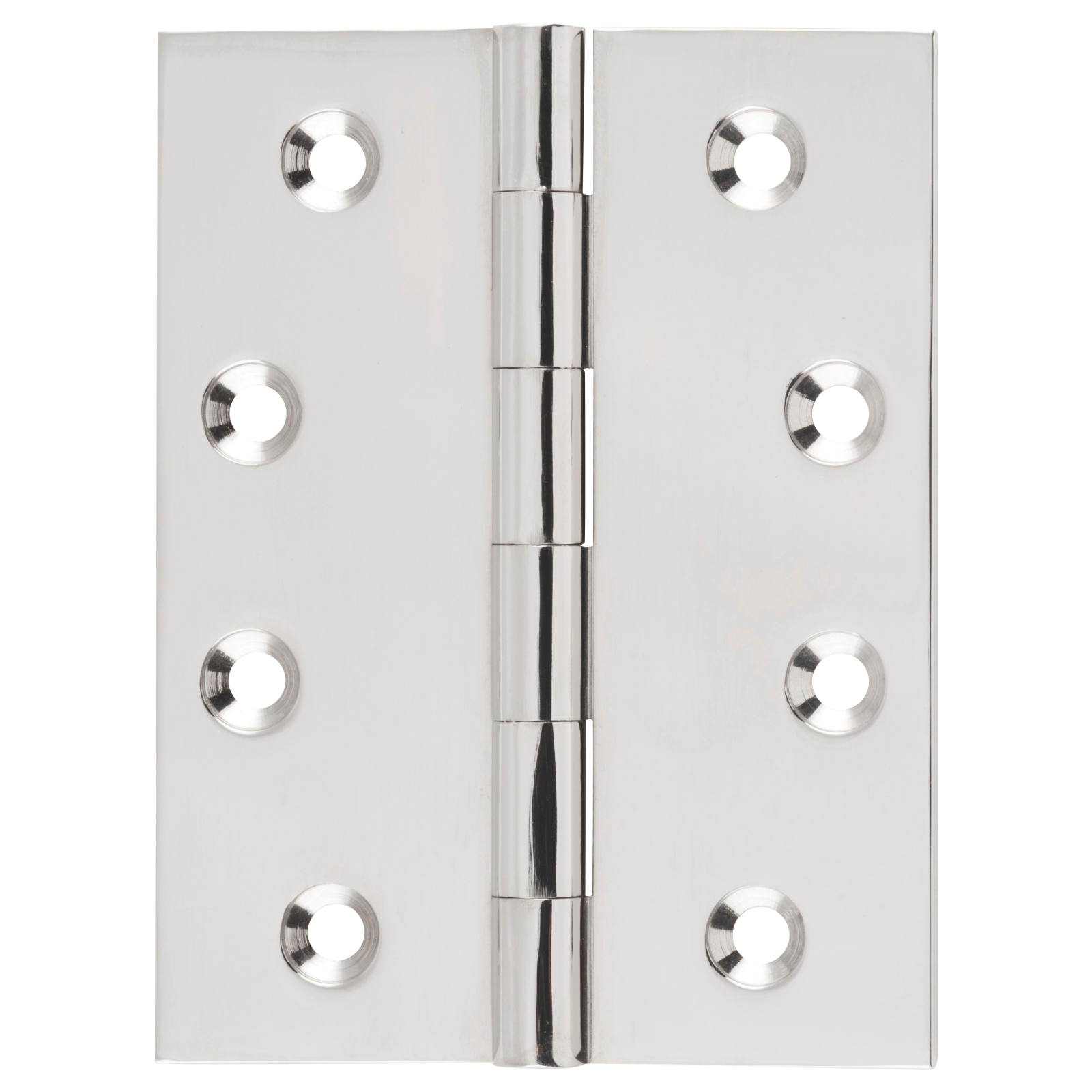 7.5x10cm Fixed Pin Hinge, Polished Nickel