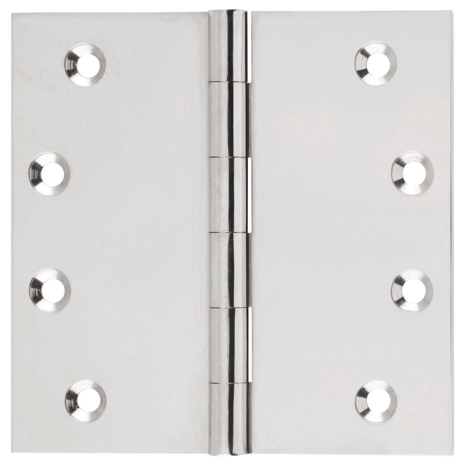 10x10cm Fixed Pin Hinge, Polished Nickel