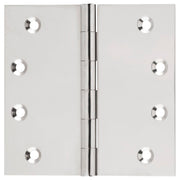10x10cm Fixed Pin Hinge, Polished Nickel