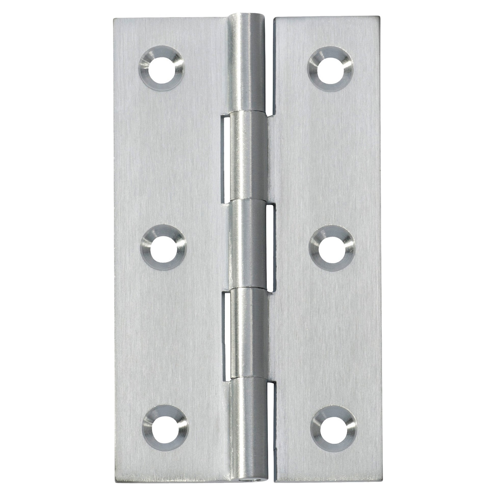 5x8.9cm Fixed Pin Hinge, Satin Chrome