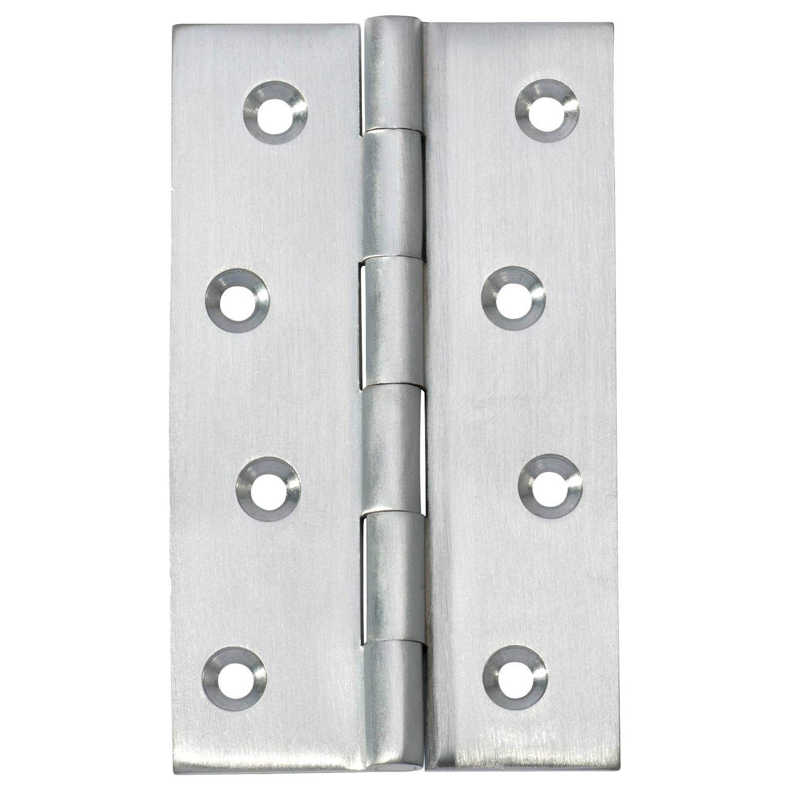 6x10cm Fixed Pin Hinge, Satin Chrome