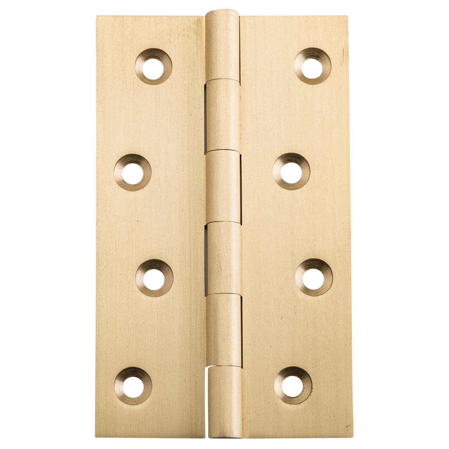 6x10cm Fixed Pin Hinge, Satin Brass