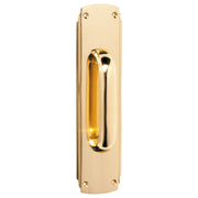 Deco Pull Handle with Backplate, Polished Brass