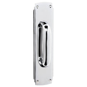Deco Pull Handle with Backplate, Chrome