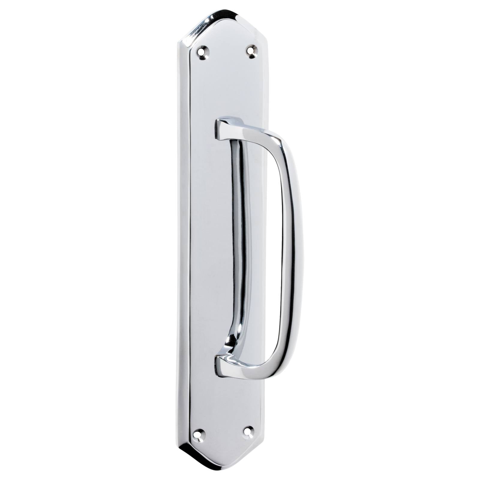 Offset Pull Handle w/Backplate, Chrome