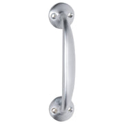12.5cm D-Pull Handle w/Round Bases, Satin Chrome