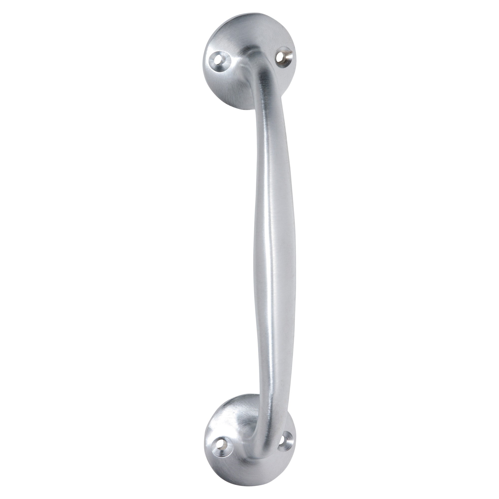 15cm D-Pull Handle w/Round Bases, Satin Chrome