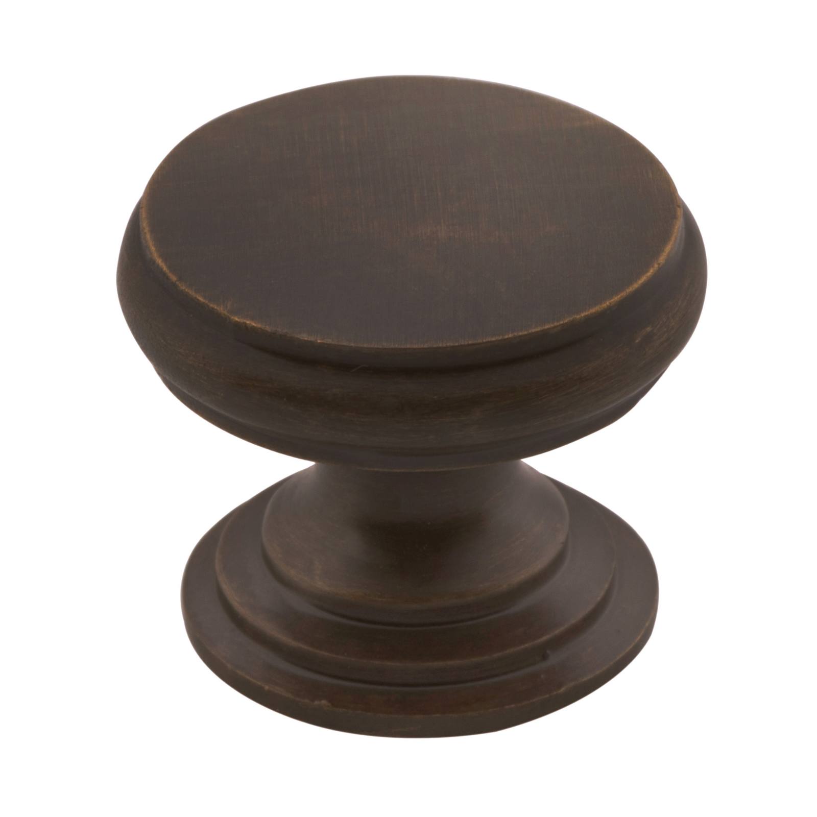2.5cm Round Flat Cupboard Knob, Antique Brass