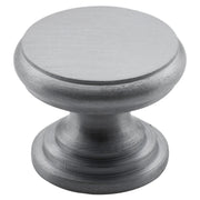 2.5cm Round Flat Cupboard Knob, Satin Chrome