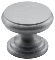 2.5cm Round Flat Cupboard Knob, Satin Chrome