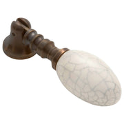 Crazed Teardrop Pull Handle, Ivory/Antique Brass