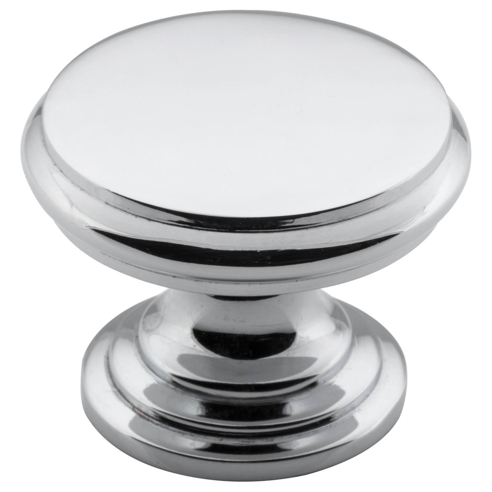 3.2cm Round Flat Cupboard Knob, Chrome
