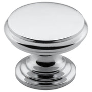 3.2cm Round Flat Cupboard Knob, Chrome
