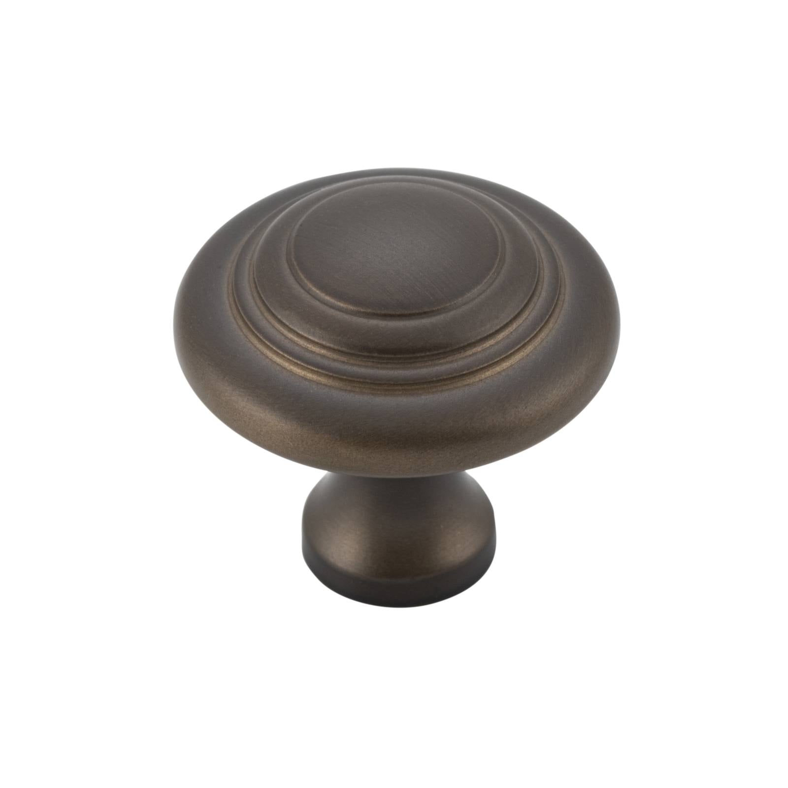 Small Domed Cupboard Knob, Antique Brass