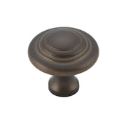 Small Domed Cupboard Knob, Antique Brass